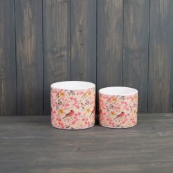 Cherry Blossom Birds Decorative Indoor Plant Pot - 2 Sizes