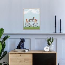 Play Date Bike Dachshund Dog - Canvas Wall Art Print - World Art Prints