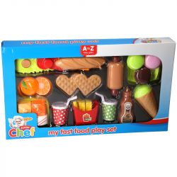 Fast Food Plastic Play Set - Baguette or Burger - Pretend Play