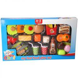 Fast Food Plastic Play Set - Baguette or Burger - Pretend Play