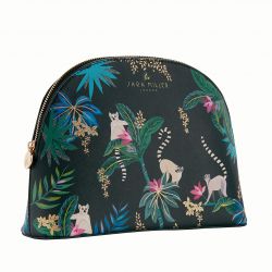 Sara Miller - Large Cosmetic Make Up Wash Bag - Dark Green Lemur Tahiti