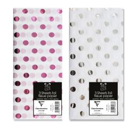 Spot Foiled Tissue Paper - 6 sheets - Eurowrap - 2 Colours