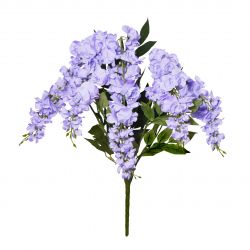 Lilac Wisteria Artificial Flower 7 Stem Bush  - 80cm - Sincere