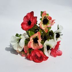 Anemone Artificial Bunch Flowers - 9 flowers - 6 Colours - Sincere