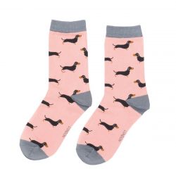 Ladies Sausage Dog Dachshund Socks - Bamboo - Miss Sparrow - 3 Colours