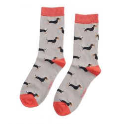 Ladies Sausage Dog Dachshund Socks - Bamboo - Miss Sparrow - 3 Colours