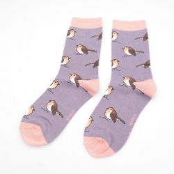 Ladies Robin Bird Socks - Bamboo - Miss Sparrow - 3 Colours