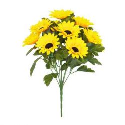 Sunflower Artificial Flower Bouquet - 10 Flowers - 42cm - Sincere