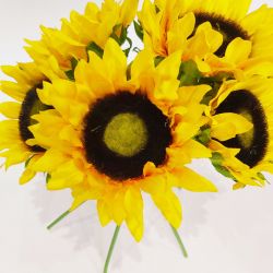 Sunflower Artificial Flower Posy Bouquet - 7 Stems - 30cm - Sincere
