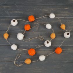 Autumn Pumpkin Wool Garland - 180cm - Satchville