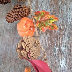 Autumn Pumpkin Pinecone Leaf Garland - 150cm - Satchville