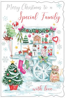 Christmas Card - Special Family - Toy Shop - Glitter - Out of the Blue