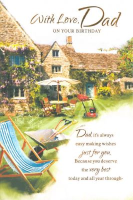 Birthday Card - Dad - Garden Cottage Wheelbarrow