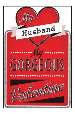 Valentine's Day Card - Gorgeous Husband - Foiled Die Cut