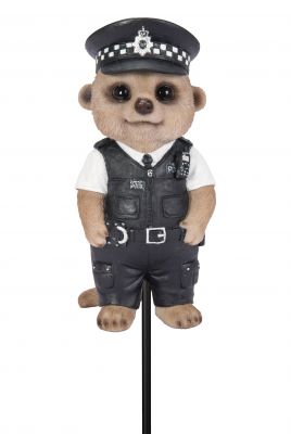 Vivid Arts Policeman Baby Meerkat - Plant Pal - Lifelike Garden Ornament Gift