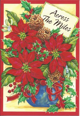 Across the Miles - Poinsettia  - Christmas Card