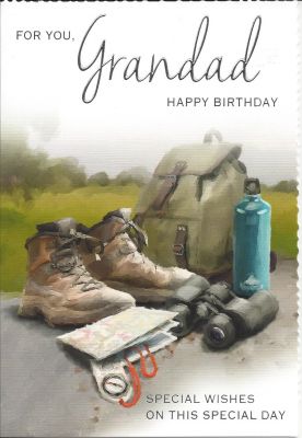 Birthday Card - Grandad - Walking Hiking Rambling