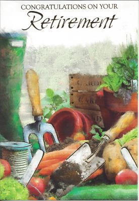 Retirement Card - Vegetables & Wellies - Garden