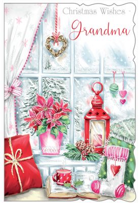 Christmas Card - Grandma - Lantern - Glitter - Out of the Blue