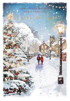 Christmas Card - Mum & Dad - Walking in the Snow - Ling Design