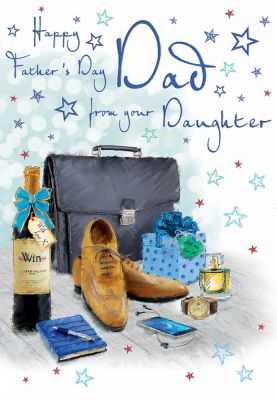 Father's Day Card - Dad From your Daughter - Briefcase - Glitter Regal