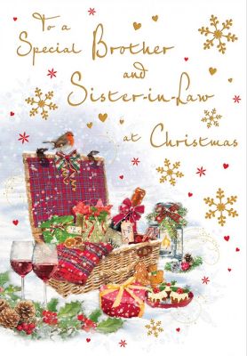 Christmas Card - Brother & Sister in Law - Xmas Hamper - Regal