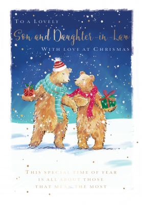 Christmas Card - Son & Daughter in Law Bears - The Wildlife Ling Design