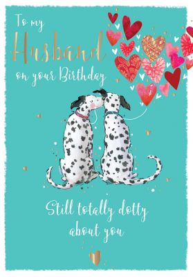 Birthday Card - Husband - Dalmatian Dog - The Wildlife Ling Design