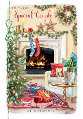 Christmas Card - Special Couple - Fireplace - At Home Ling Design