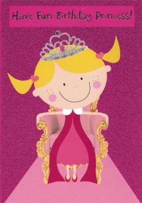 Princess Glitter Birthday Card