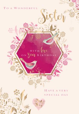 Birthday Card - Sister - Love Birds - Ling Design