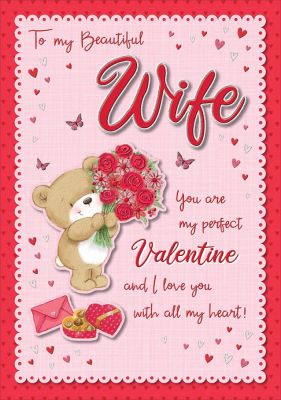 Valentine's Day Card - Deluxe Boxed - Wife - 3D Glitter - Regal