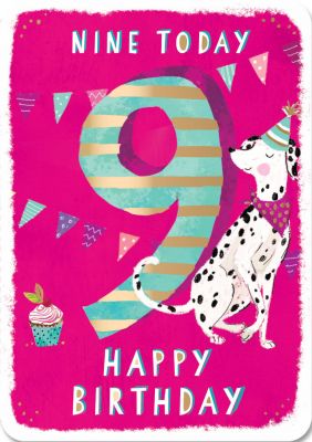 Birthday Card - 9th Nine Today - Dog - Ling Design
