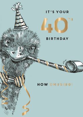 40th Birthday Card - Male - Emu - King Street Ling Design
