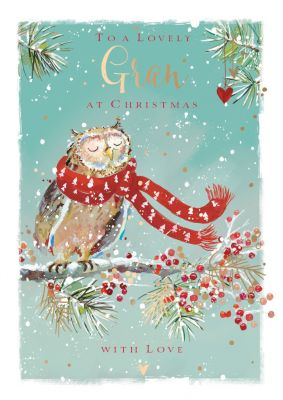 Christmas Card - Gran - Owl - The Wildlife Ling Design