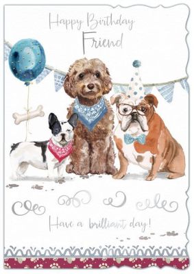 Birthday Card - Friend - Dogs - Out of the Blue