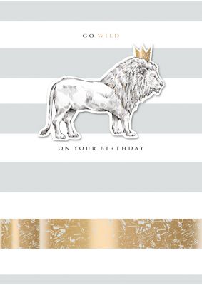 Birthday Card - Go Wild Lion - 3D Humbug Ling Design 