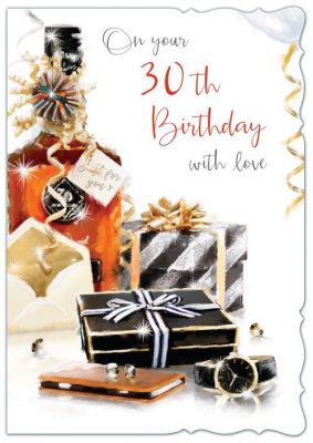 30th Birthday Card - Male - Gifts - Glitter Out of the Blue
