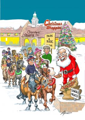 Christmas Card Pack - 6 Cards - Cheeky Ponies Santa Treats - Funny Gift Envy
