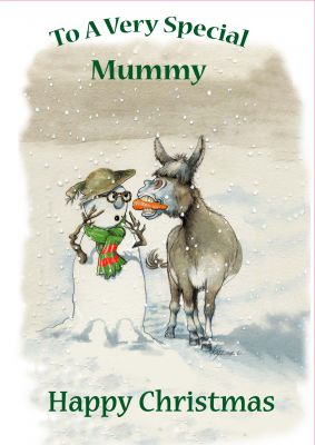 Christmas Card - Mummy - Donkey & Snowman - Funny - Gift Envy