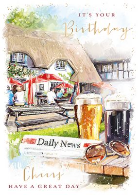 Birthday Card - Male - Pub Cheers - At Home Ling Design