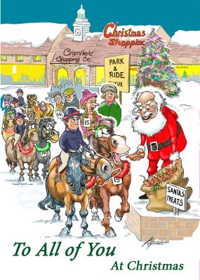 Christmas Card - To All of You - Pony Santa Treats - Funny Gift Envy