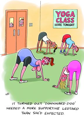 Birthday Card - Female Yoga Downward Dog - Funny - Country Cards