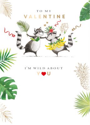Valentine's Day Card - Lemur - Wild About You - Into The Wild - Ling Design