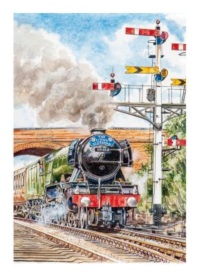 Birthday Card - Flying Scotsman Steam Train - Country Cards