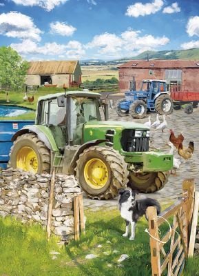 Birthday Card - In The Farmyard - Green Tractor John Deere - Country Cards