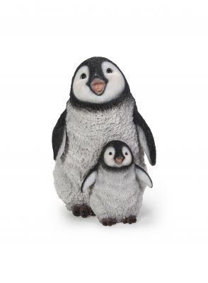 Vivid Arts Penguin Mother & Baby Playful Garden Ornament - 28cm Indoor or Outdoor