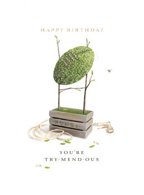 Birthday Card - You're Try-Mend-Ous Rugby - Gardener's Bothy Ling Design