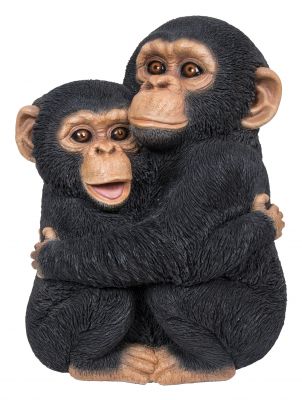 Hugging Chimp Zoo - Lifelike Garden Ornament - Indoor or Outdoor - Real Life Vivid Arts