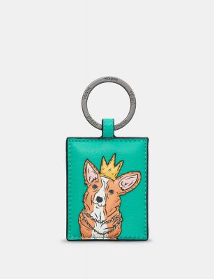 Leather Keyring Happy Hounds Queenie Corgi Dog - Yoshi